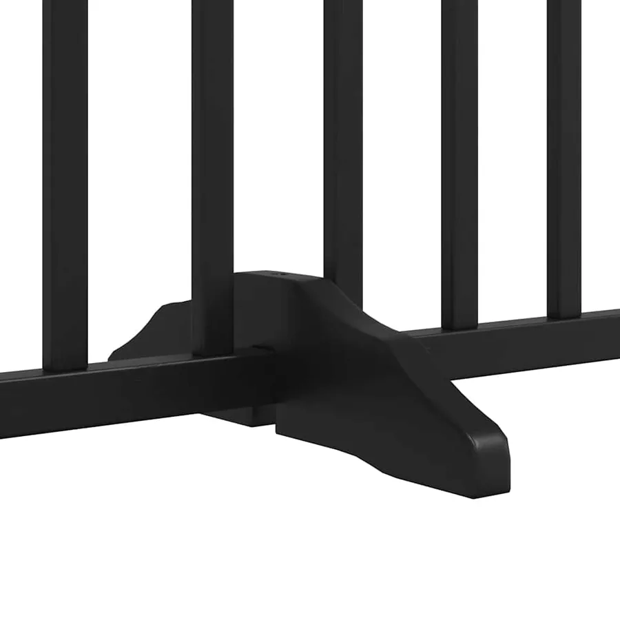 Barrière pour chien porte pliable 10panneaux noir bois peuplier - 7