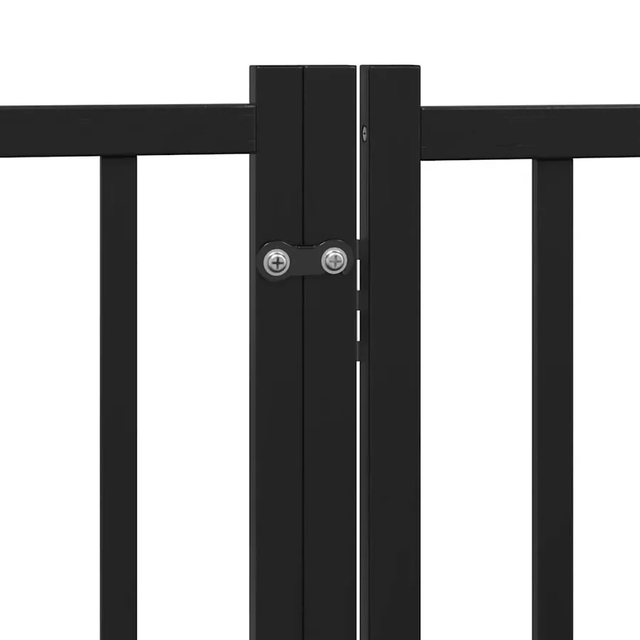 Barrière pour chien porte pliable 10panneaux noir bois peuplier - 8