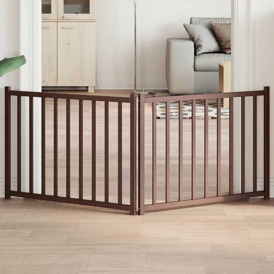Barrière pour chien pliable 2 panneaux 160 cm bois sapin massif