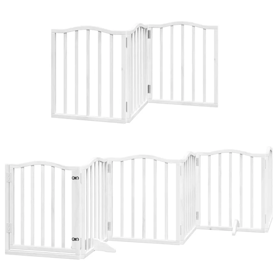 Barrière pour chien porte pliable 12 panneaux bois de peuplier - 3