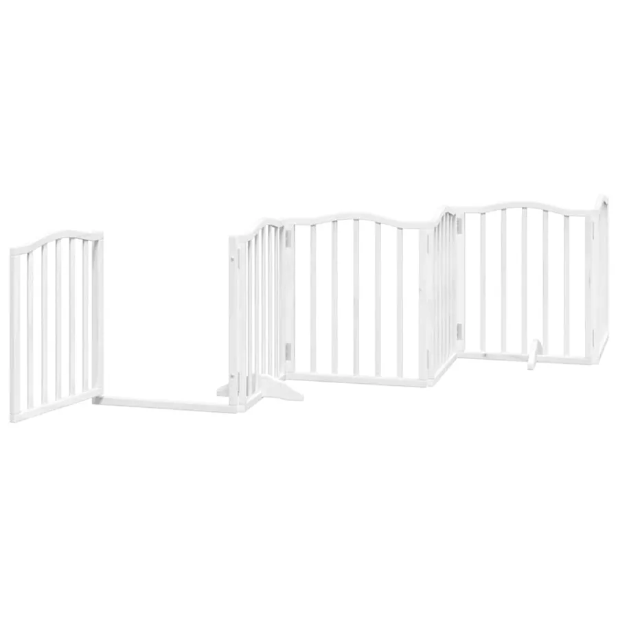 Barrière pour chien porte pliable 12 panneaux bois de peuplier - 5
