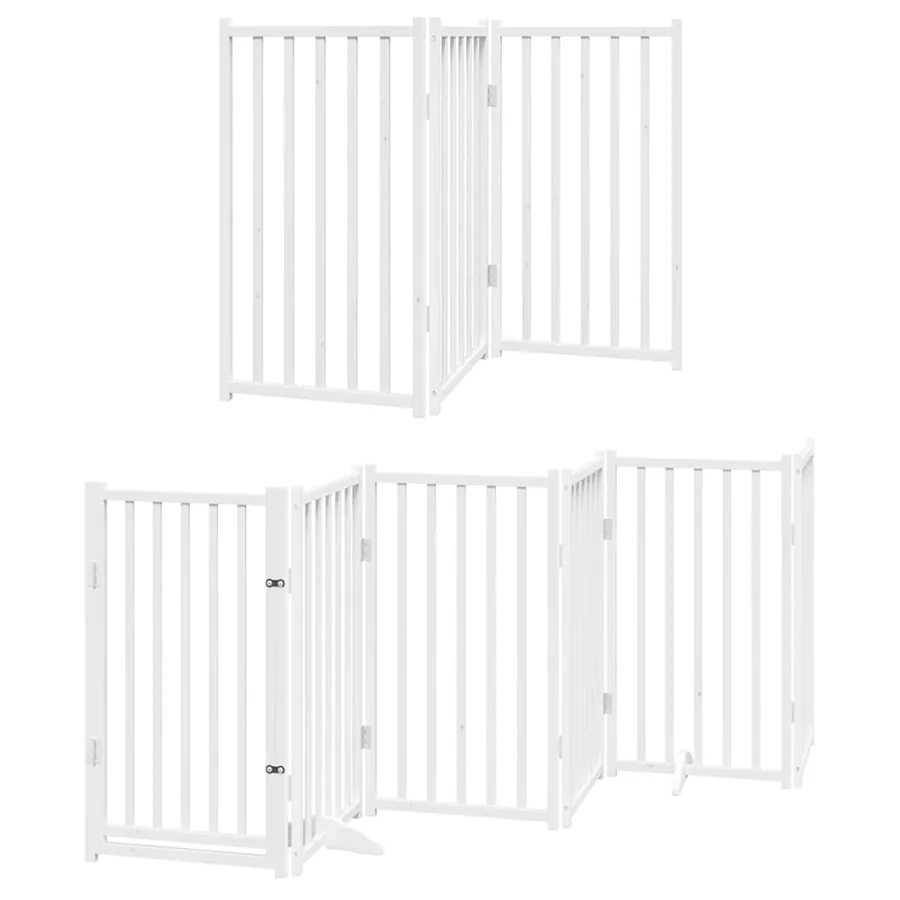 Barrière pour chien porte pliable 12 panneaux bois de peuplier - 3