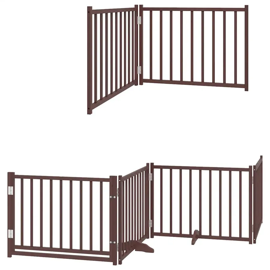 Barrière pour chien porte pliable 10 panneaux bois de peuplier - 3
