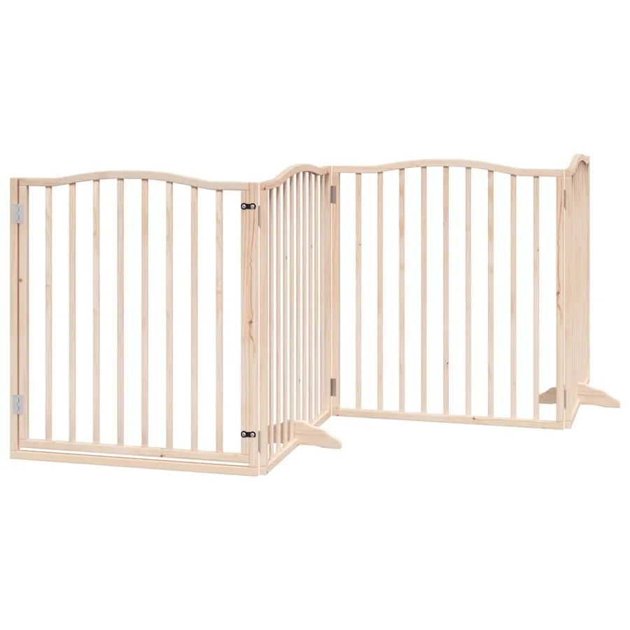 Barrière pour chien porte pliable 12 panneaux bois de peuplier - 3