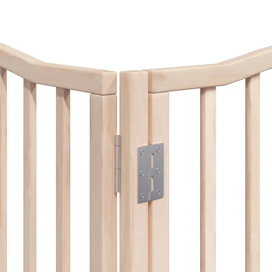 Barrière pour chien porte pliable 12 panneaux bois de peuplier - 9