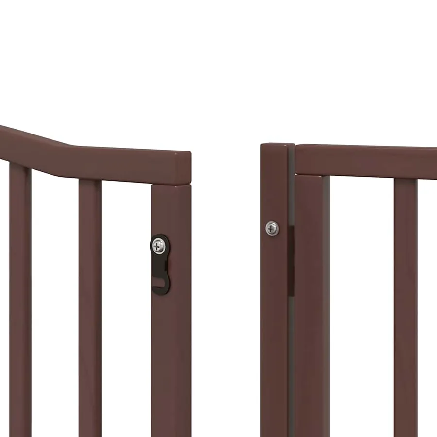 Barrière pour chien avec porte pliable 6 panneaux bois peuplier - 11