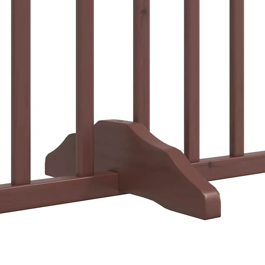 Barrière pour chien avec porte pliable 6 panneaux bois peuplier - 8