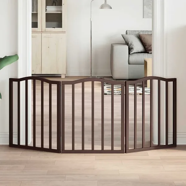 Barrière pour chien pliable 3 panneaux 150 cm bois de peuplier
