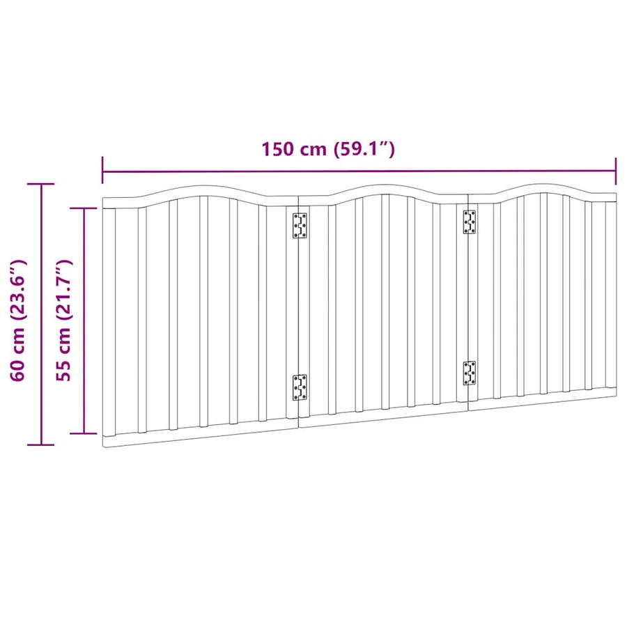 Barrière pour chien pliable 3 panneaux 150 cm bois de peuplier - 9