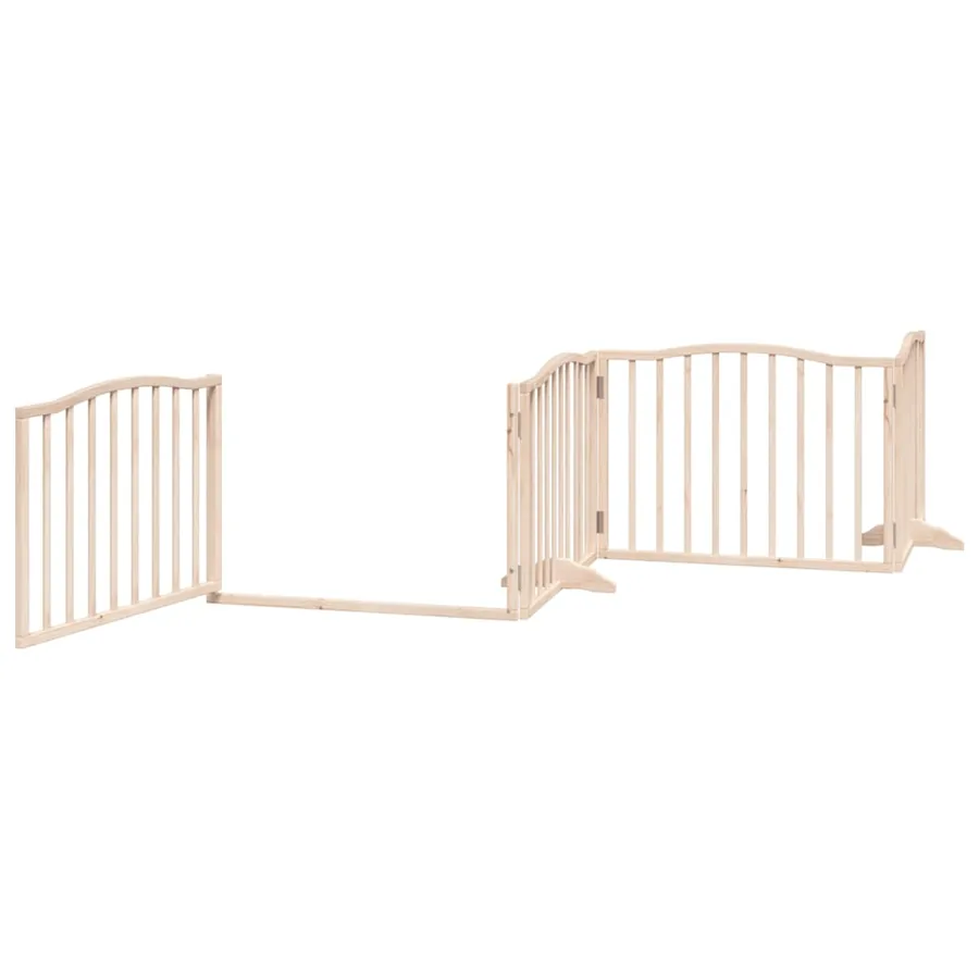 Barrière pour chien avec porte pliable 6 panneaux bois peuplier - 5