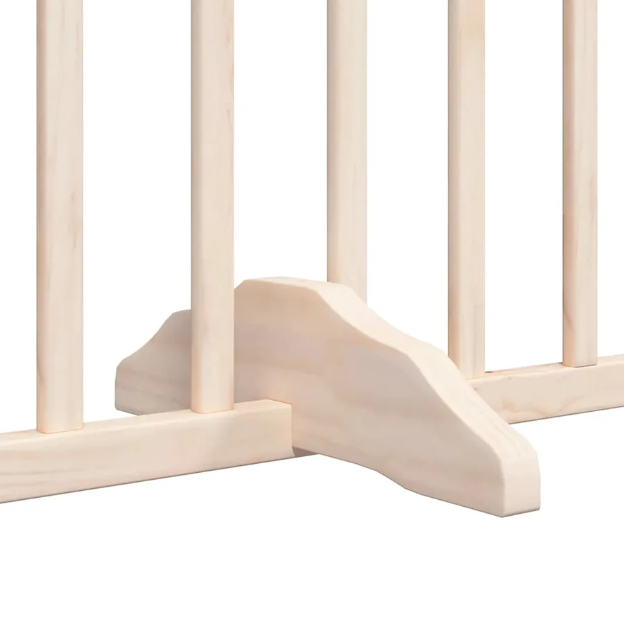 Barrière pour chien avec porte pliable 6 panneaux bois peuplier - 7