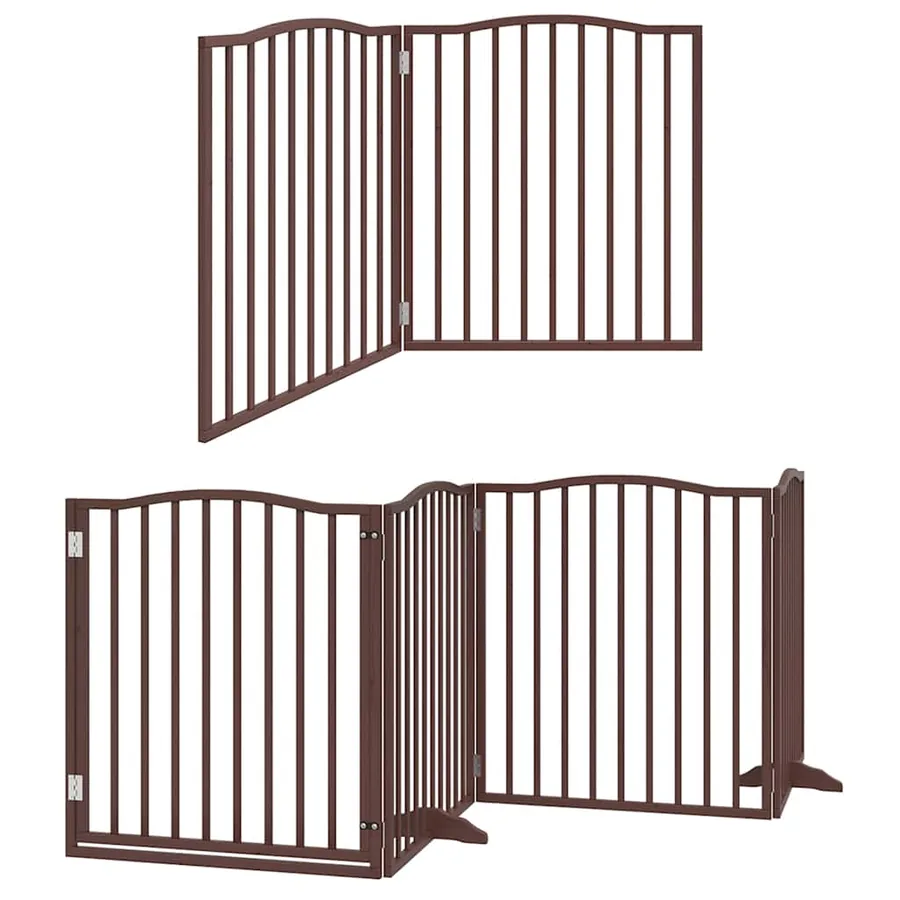 Barrière pour chien porte pliable 12 panneaux bois de peuplier - 3