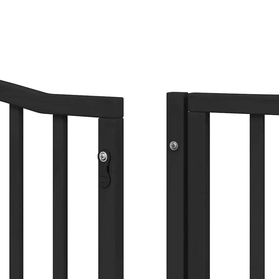 Barrière pour chien porte pliable 12panneaux noir bois peuplier - 10