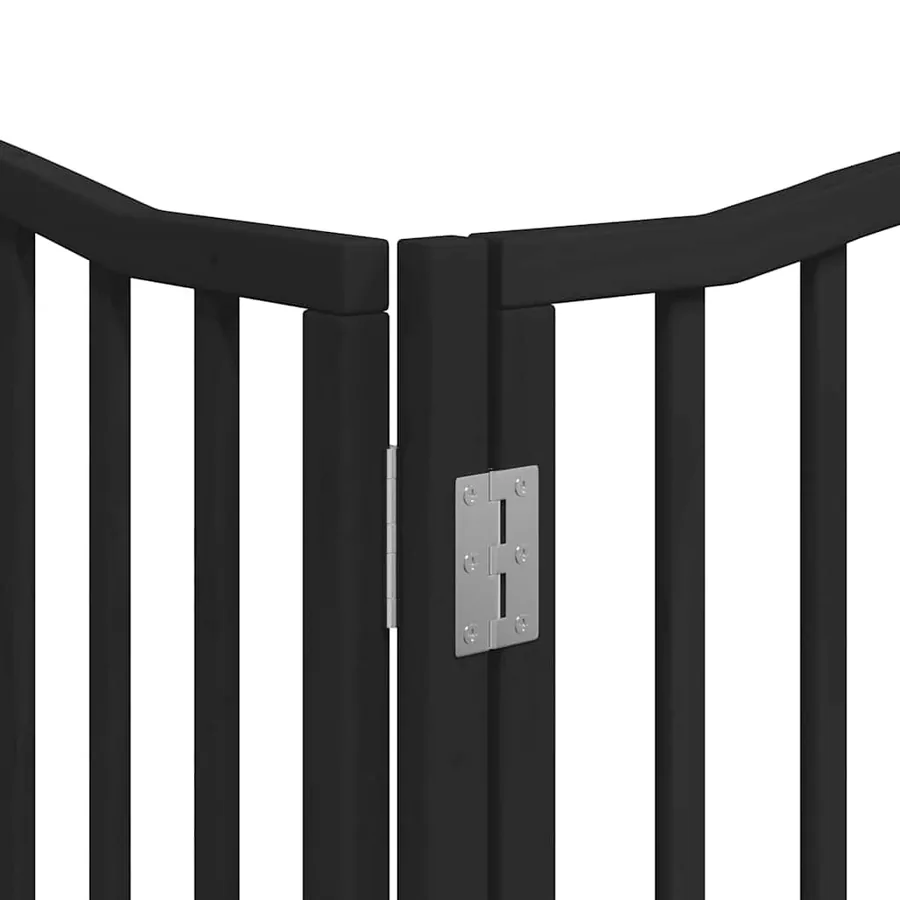 Barrière pour chien porte pliable 12panneaux noir bois peuplier - 11
