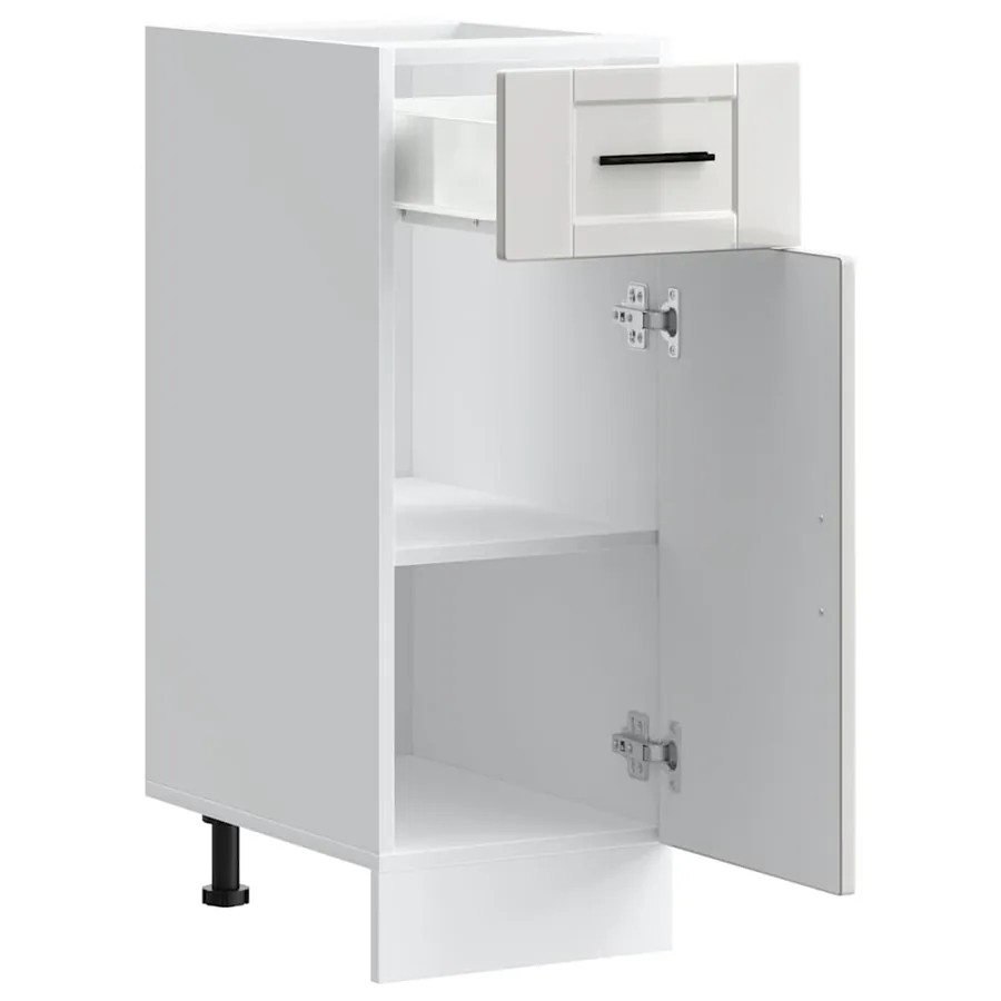 Armoire de cuisine Porto blanc brillant bois ingénierie - 5