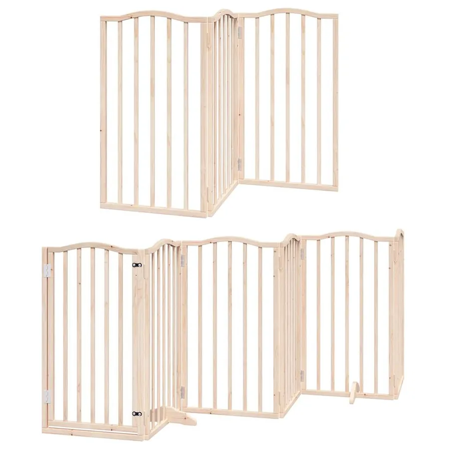 Barrière pour chien porte pliable 15 panneaux bois de peuplier - 3