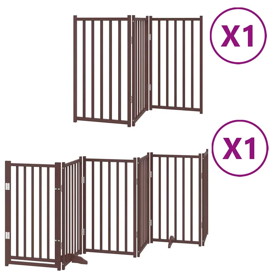 Barrière pour chien porte pliable 9 panneaux bois de peuplier - 2