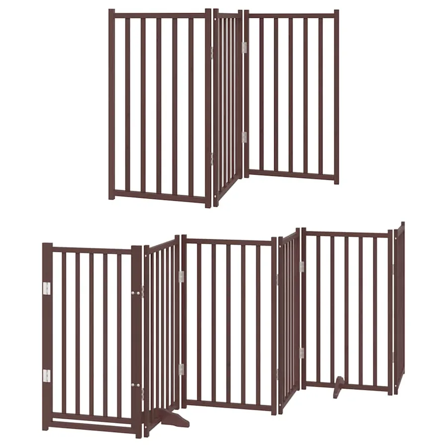Barrière pour chien porte pliable 9 panneaux bois de peuplier - 3