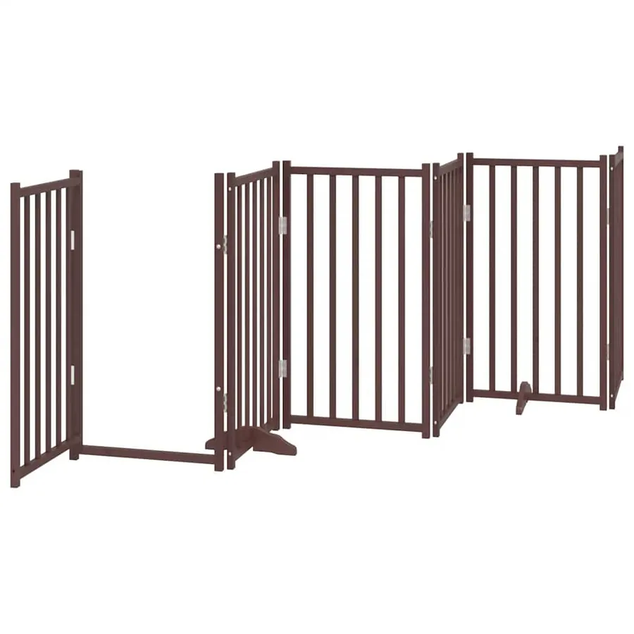Barrière pour chien porte pliable 9 panneaux bois de peuplier - 5