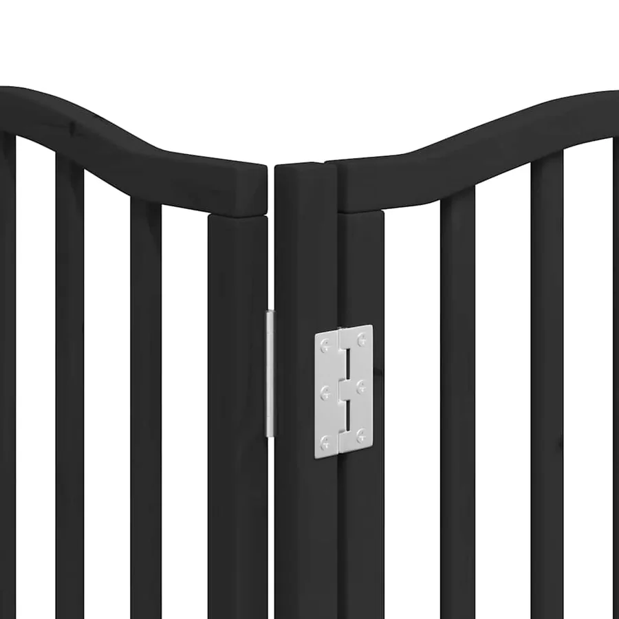 Barrière pour chien porte pliable 15panneaux noir bois peuplier - 10