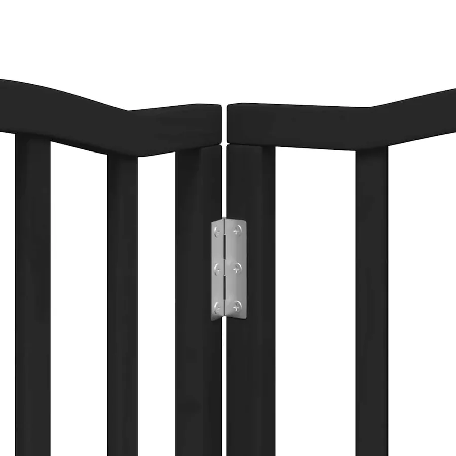 Barrière pour chien porte pliable 15panneaux noir bois peuplier - 9