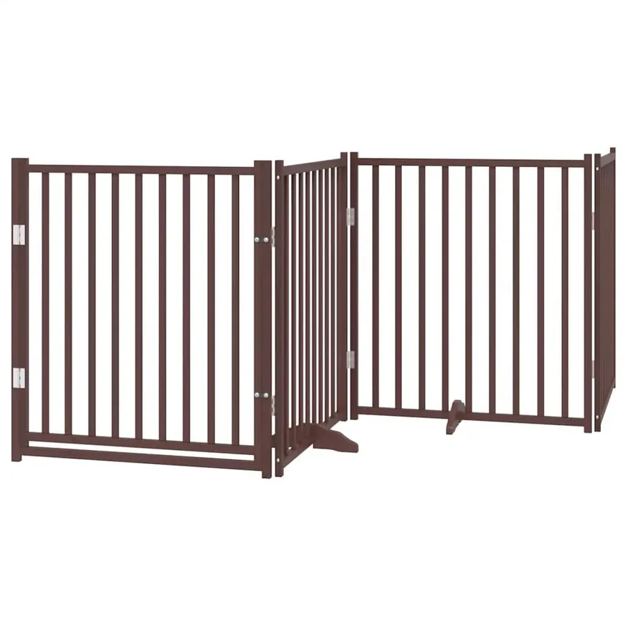 Barrière pour chien porte pliable 10 panneaux bois de peuplier - 5
