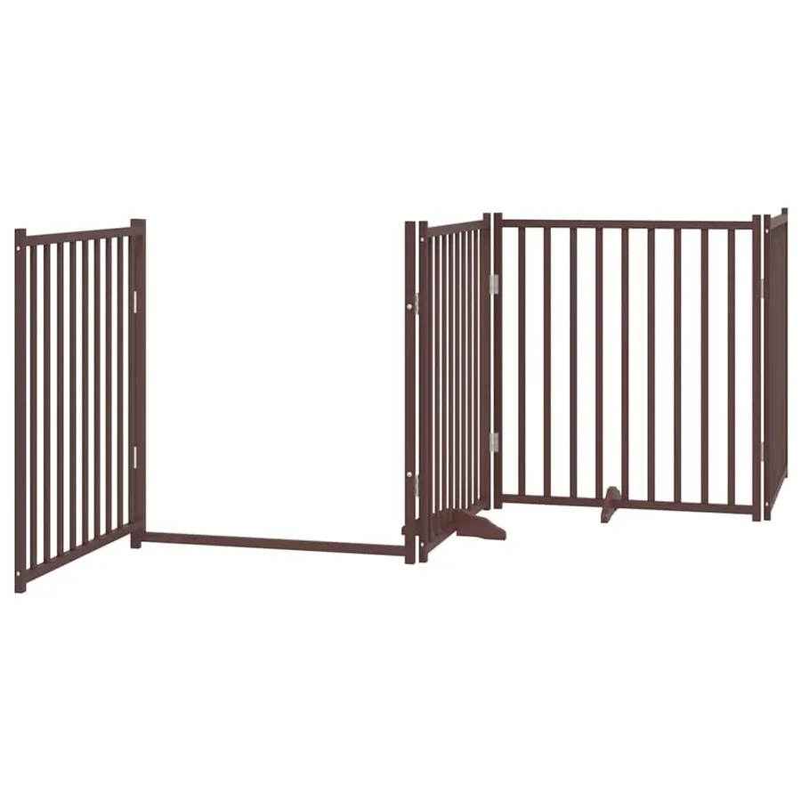 Barrière pour chien porte pliable 10 panneaux bois de peuplier - 6