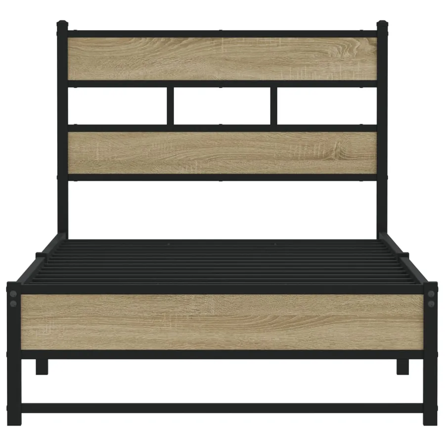 Cadre de lit en métal sans matelas chêne sonoma 80x200 cm - 4