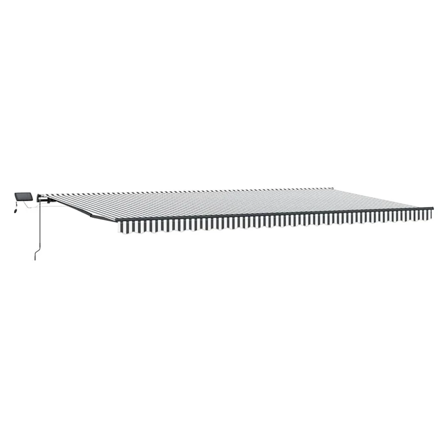 Auvent manuel rétractable avec LED anthracite blanc 600x300 cm - 2