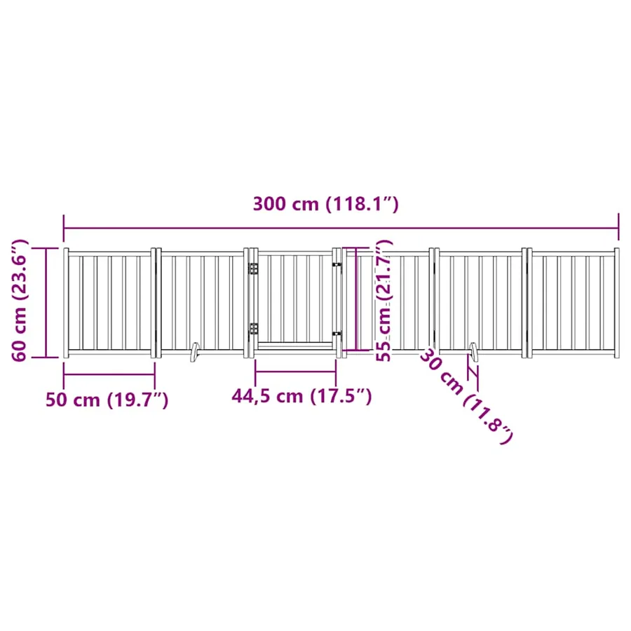 Barrière pour chiens avec porte 6 panneaux bois de sapin massif - 11