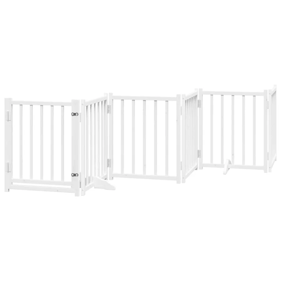 Barrière pour chiens avec porte 6 panneaux bois de sapin massif - 2
