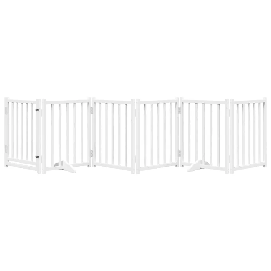 Barrière pour chiens avec porte 6 panneaux bois de sapin massif - 3