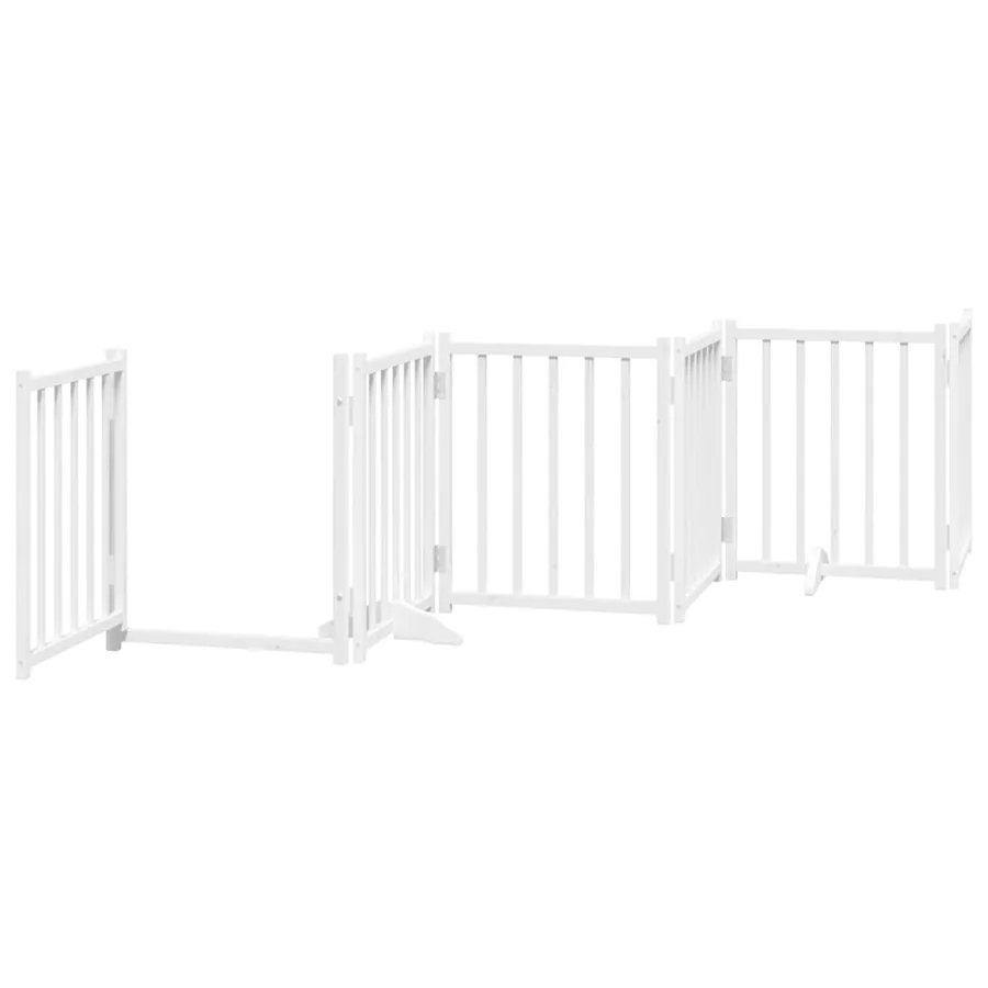 Barrière pour chiens avec porte 6 panneaux bois de sapin massif - 4