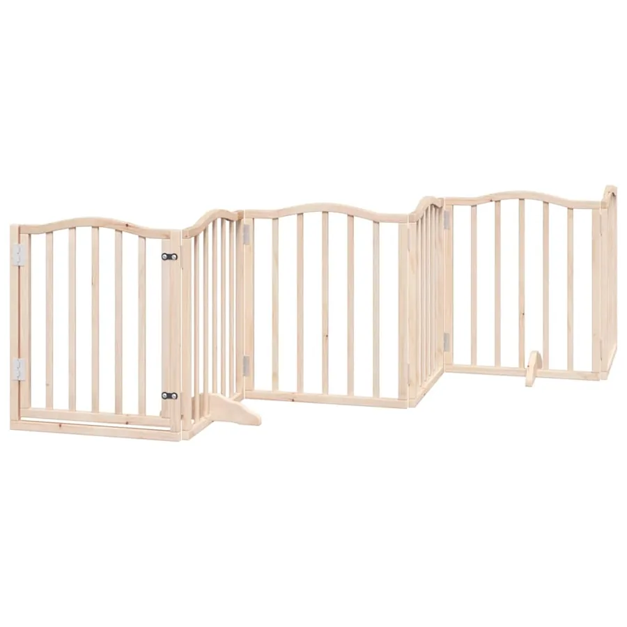 Barrière pour chien porte pliable 12 panneaux bois de peuplier - 4