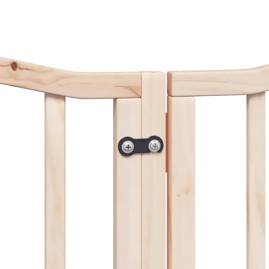 Barrière pour chien porte pliable 12 panneaux bois de peuplier - 7