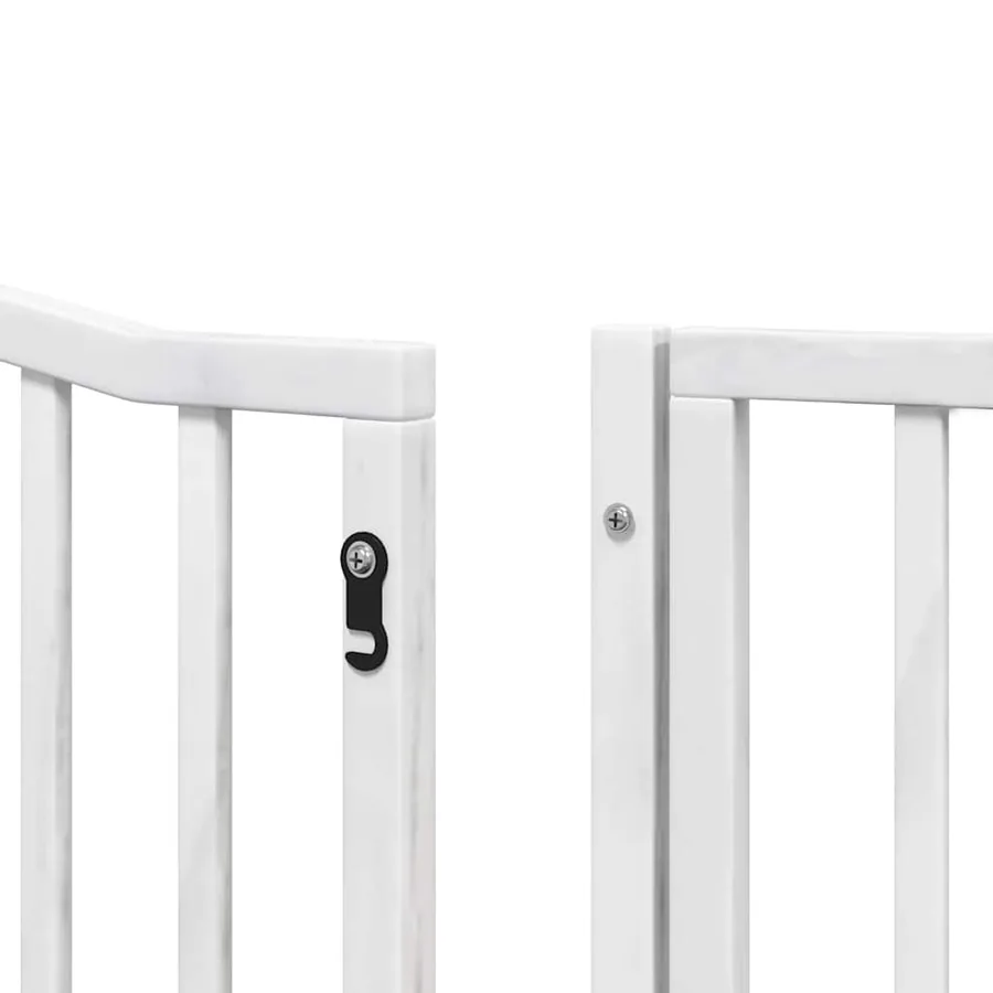 Barrière pour chien porte pliable 6panneaux blanc bois peuplier - 11