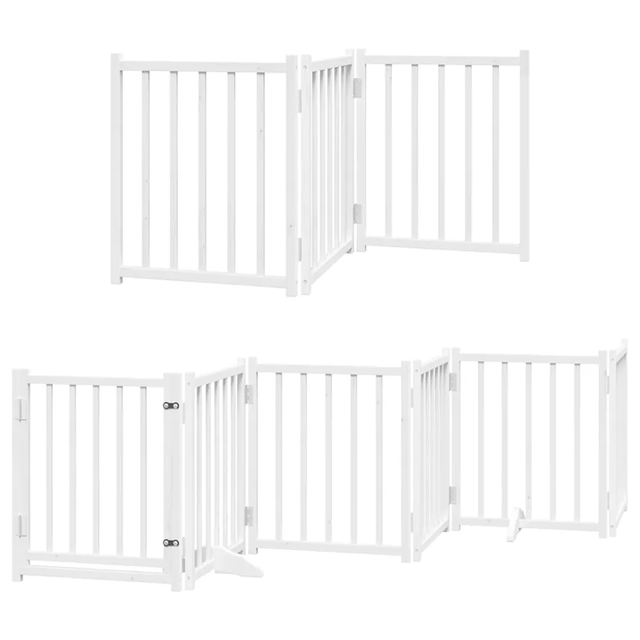 Barrière pour chien porte pliable 15 panneaux bois de peuplier - 3