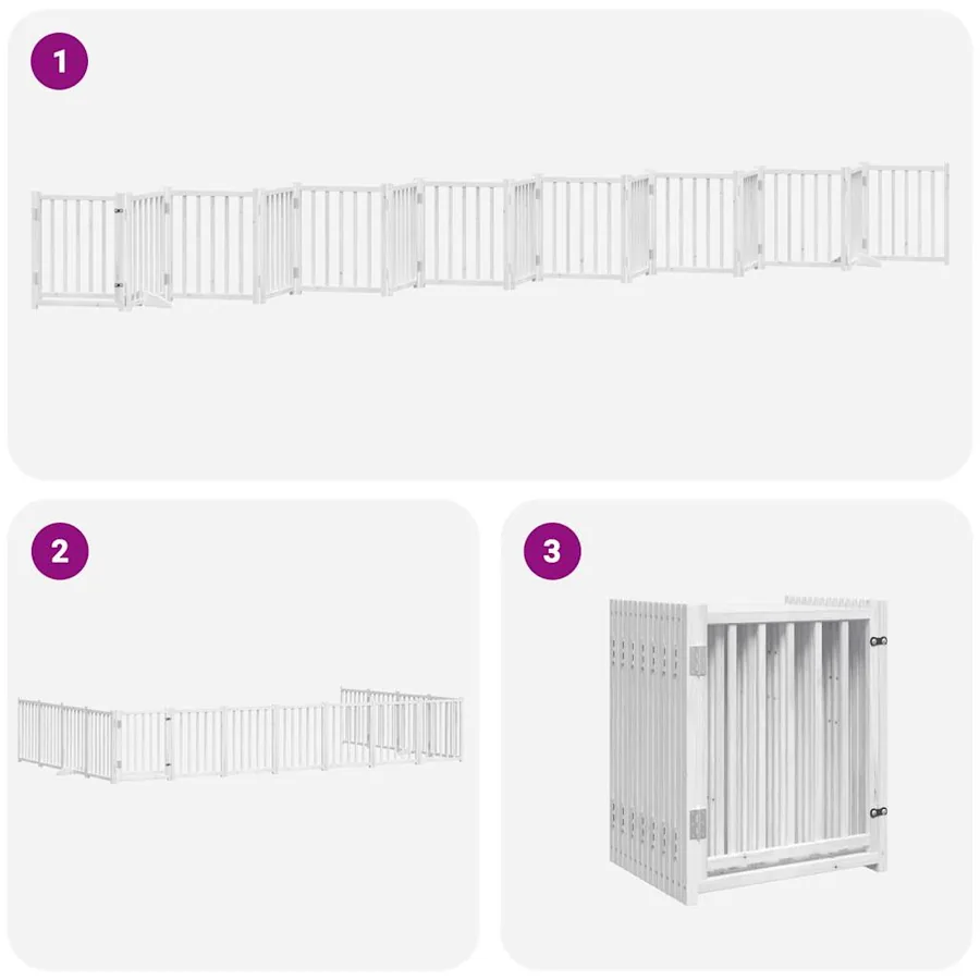 Barrière pour chien porte pliable 15 panneaux bois de peuplier - 6