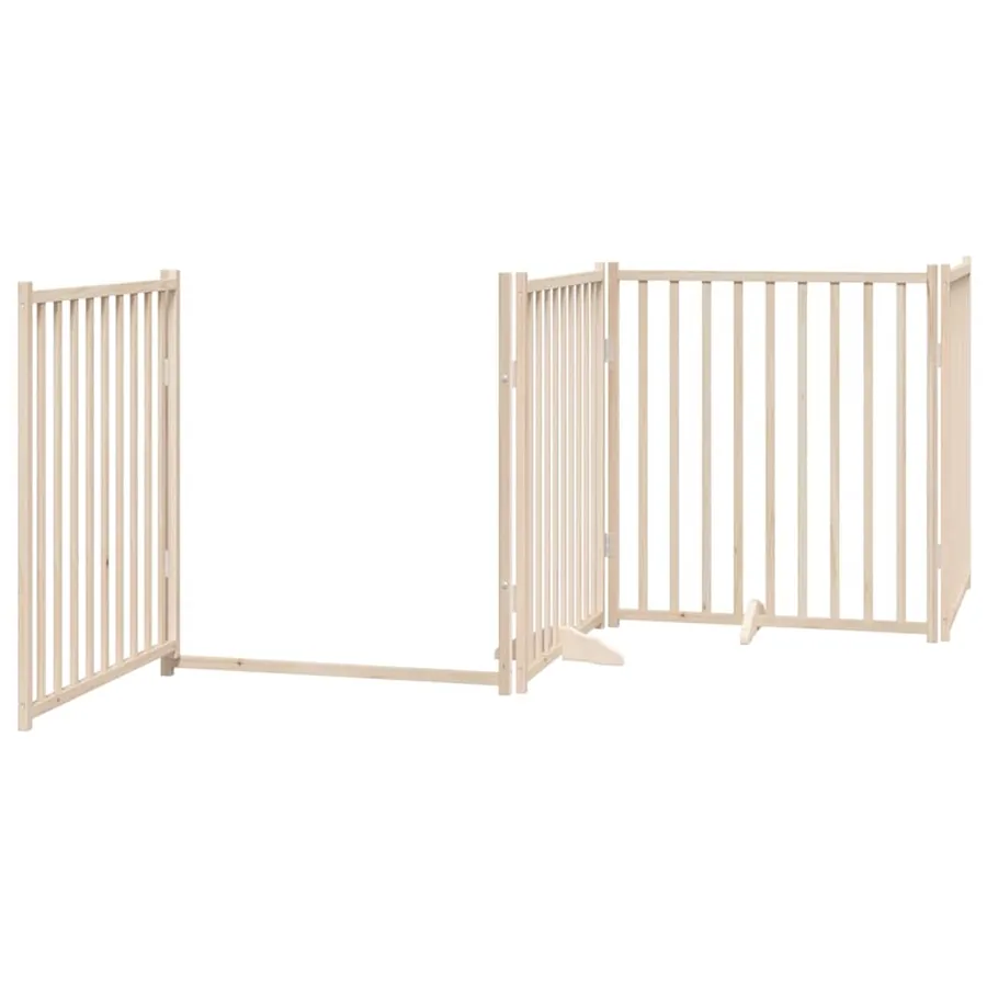 Barrière pour chien porte pliable 8 panneaux bois de peuplier - 5