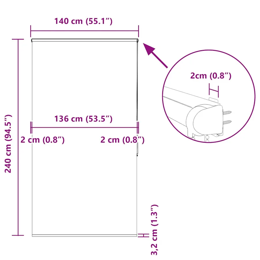 Store enrouleur de douche avec cassette largeur du tissu 136 cm - 12