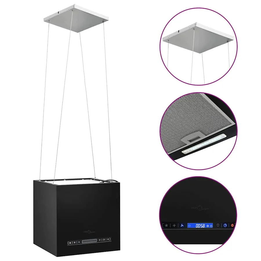 Hotte suspendue à LCD tactile 37 cm Acier enduit de poudre - 2