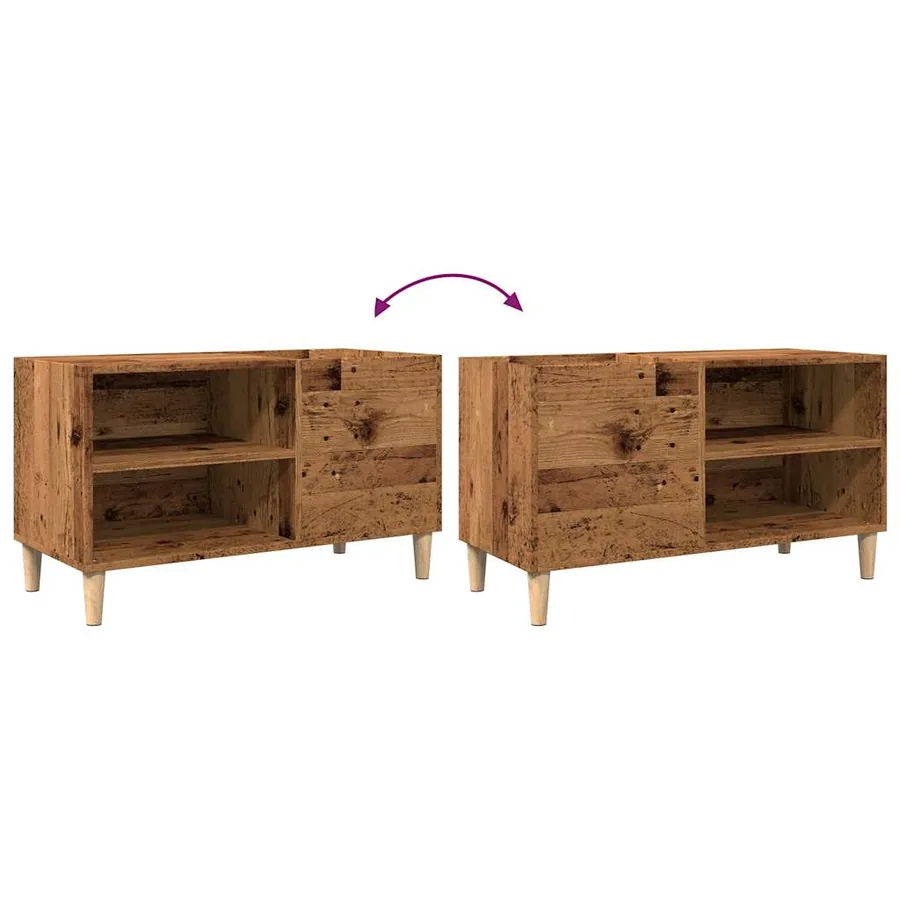 Armoire à disques vieux bois 84,5x38x48 cm bois d'ingénierie - 7