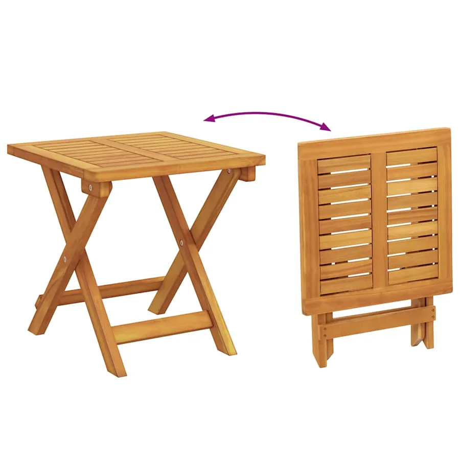 Chaises longues lot de 2 avec table bois massif d'acacia - 11