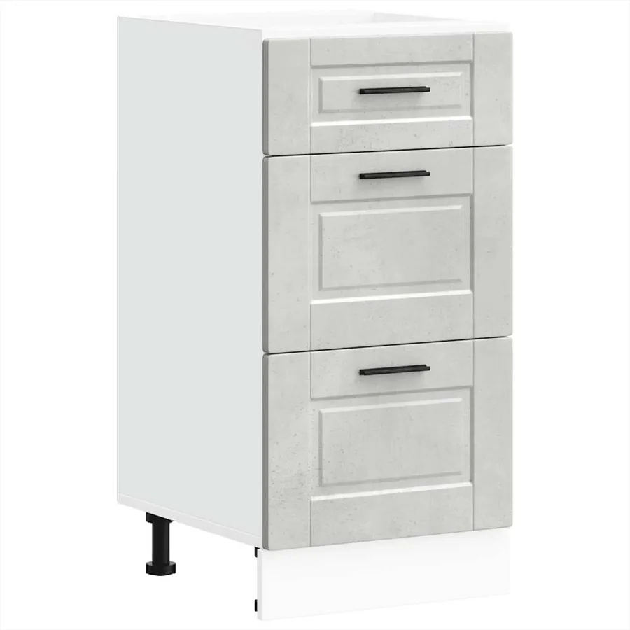 Armoire de cuisine Porto gris béton bois d'ingénierie - 2