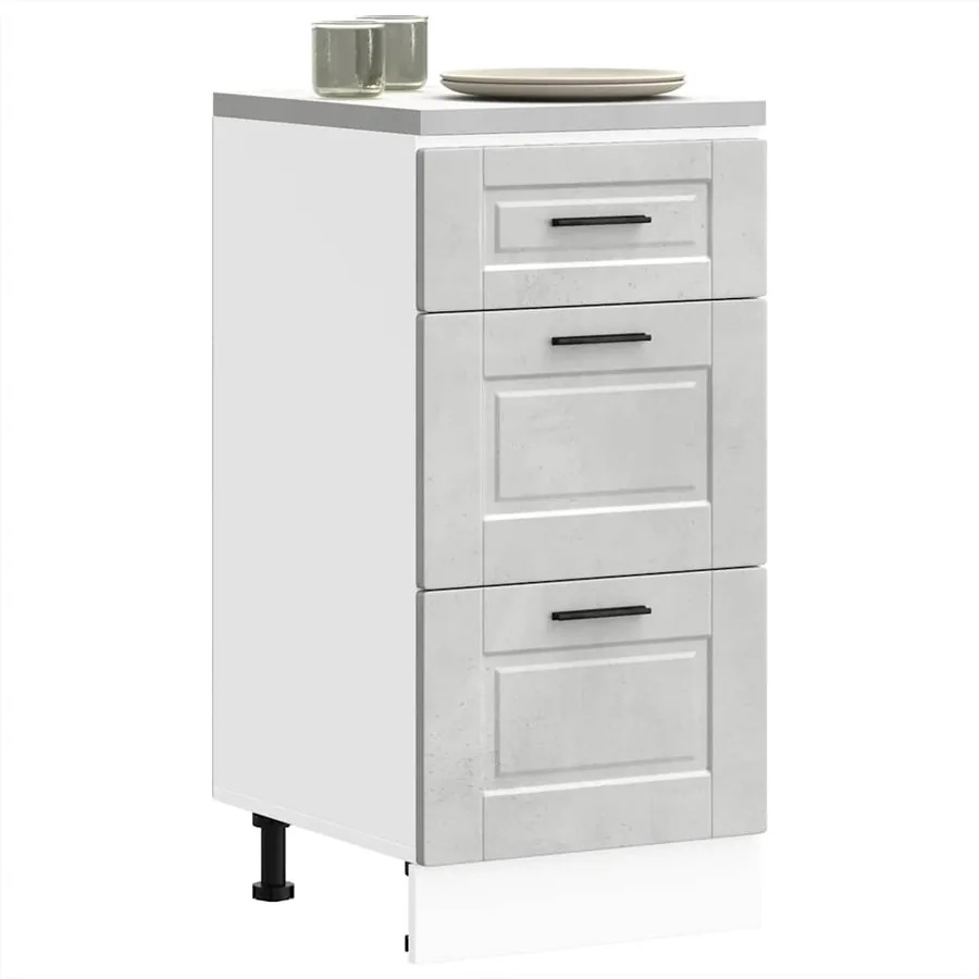 Armoire de cuisine Porto gris béton bois d'ingénierie - 3