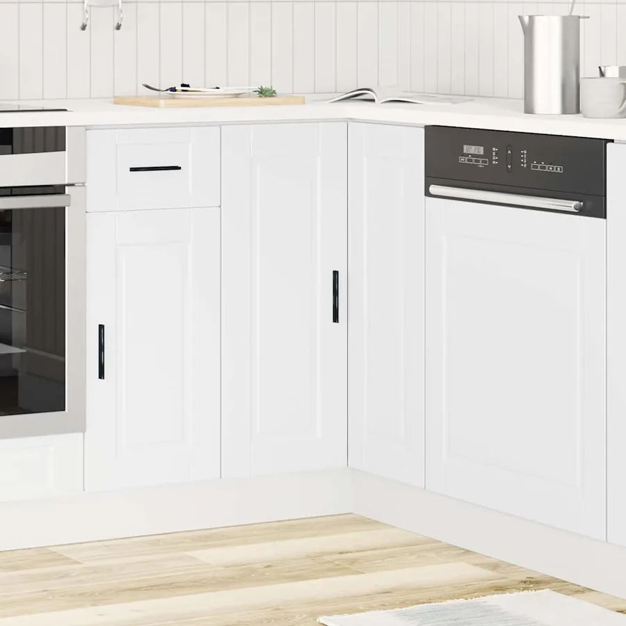 Armoire d'angle de cuisine Porto blanc bois d'ingénierie - 3