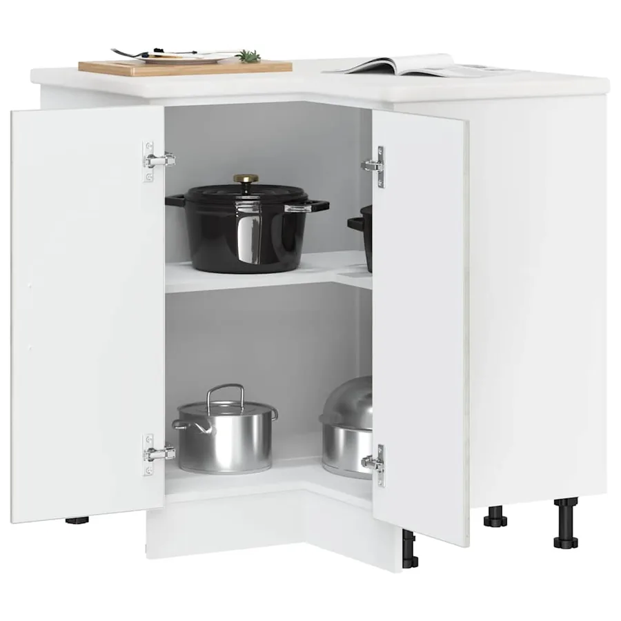 Armoire d'angle de cuisine Porto gris béton bois d'ingénierie - 4