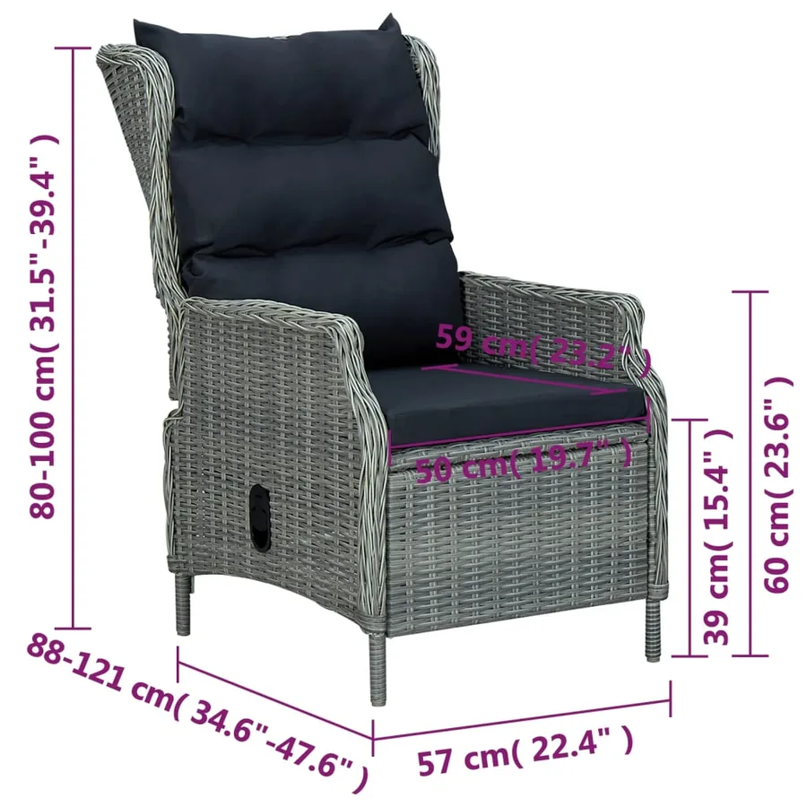 Ensemble à manger de jardin 5 pcs Gris clair - 11
