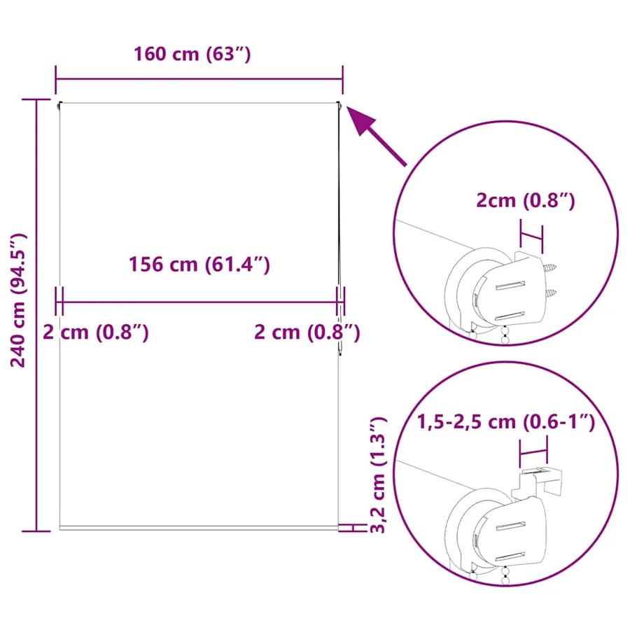 Store enrouleur de douche 160x240 cm largeur du tissu 156 cm - 16
