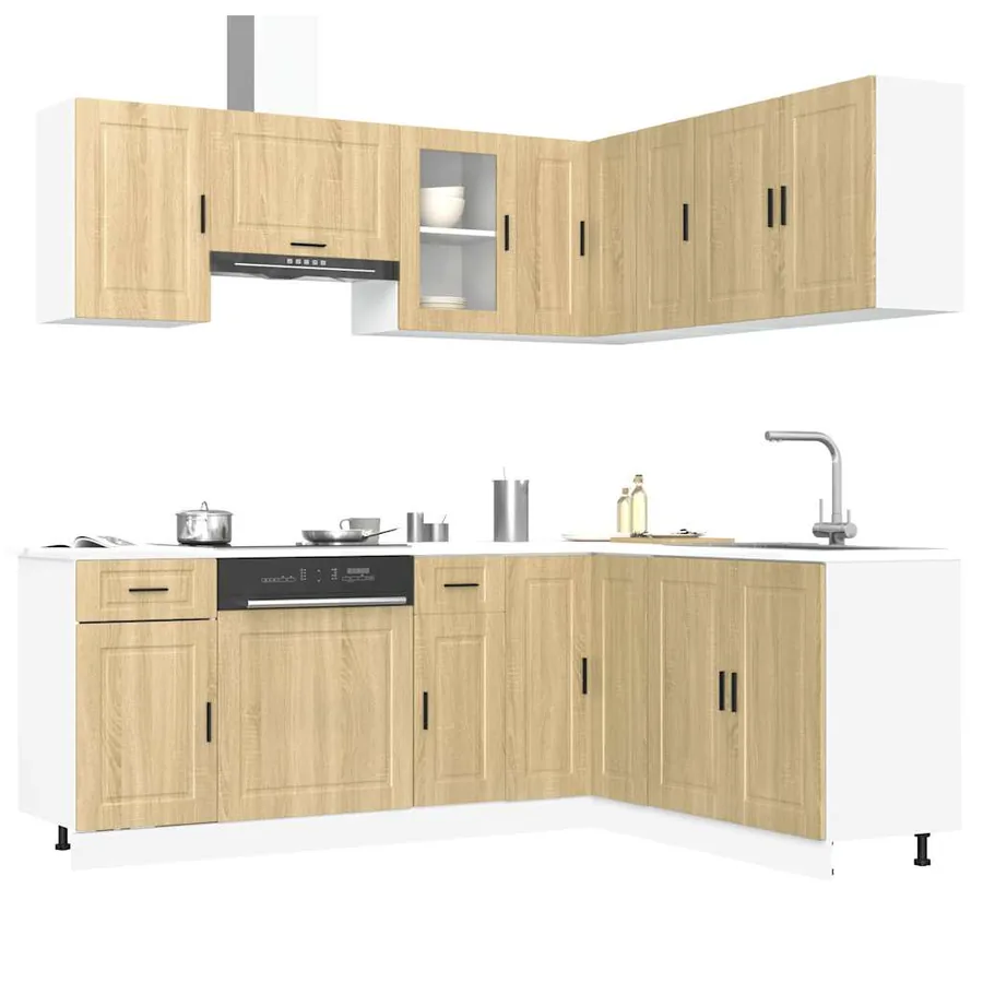 Ensemble d'armoires de cuisine 11 pcs Porto bois d'ingénierie